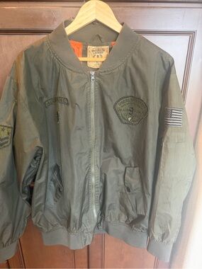 Brooklyn Laundry olive green military-style bomber jacket xl